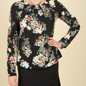 MODCLOTH Stylishly Certain Floral Top L